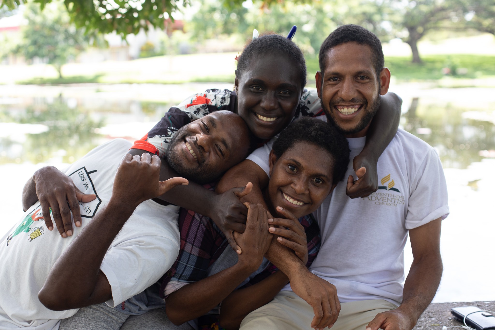 PAU Undergraduates happily smiling and hugging each other